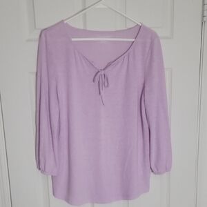 Talbots Light Purple Blouse with Tie-Front